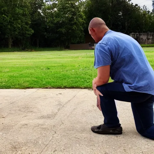 Image similar to A man kneeling over a large diamond