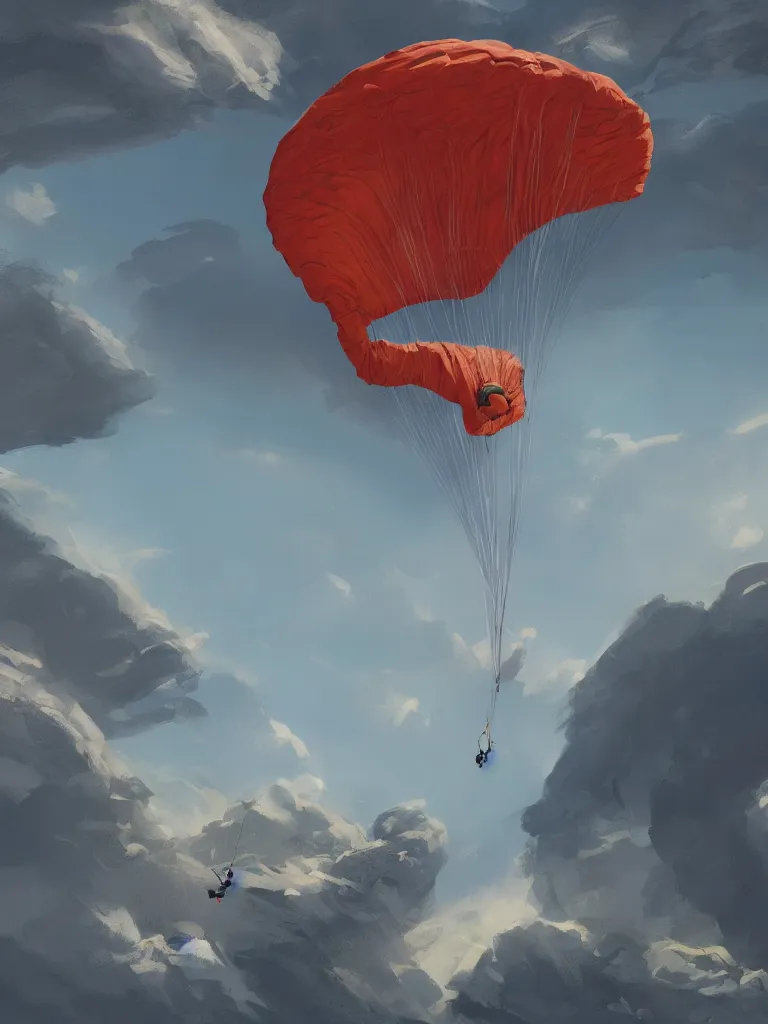 Image similar to parachute by disney concept artists, blunt borders, rule of thirds