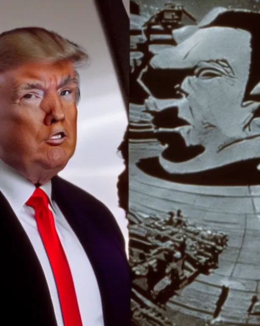Image similar to a film still of Donald Trump starring in Star Trek, DSLR photography