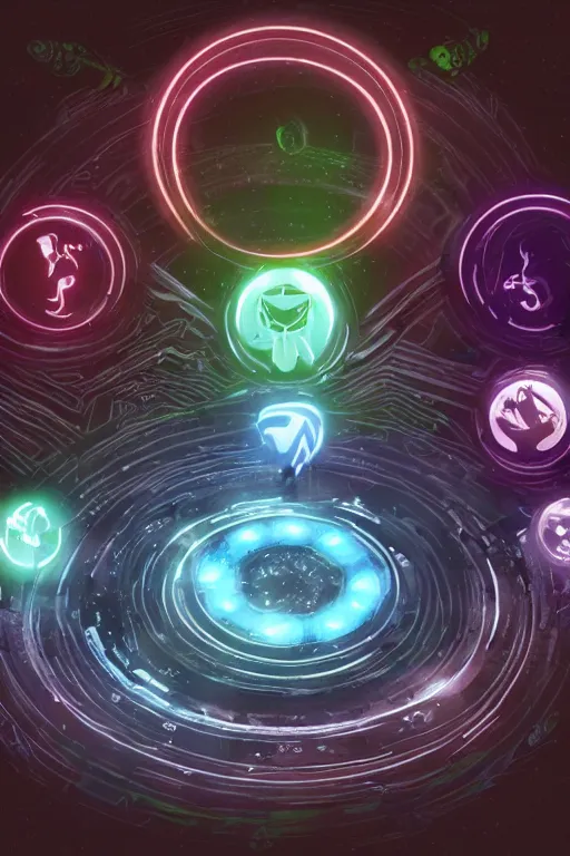 Image similar to elven glowing tech circles