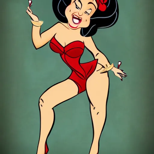 Prompt: pinup girl in the style of disney