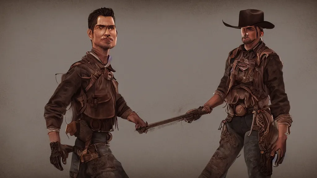 Image similar to me illustrated by rafael marquez digital art western aesthetic, artger, unreal engine 5