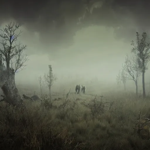 Image similar to the wild hunt, wraiths riding in the sky, spectres, mythical creatures in undead nightmare, bad omen, aflutter enchanted forest, in the style of the witcher, blizzard storm, fog, full moon, snowy environment, hyperrealism, atmospheric, uneasy, cinematic, breathtaking, award winning, groundbreaking, octane render, unreal 5, intricate digital art, 8 k