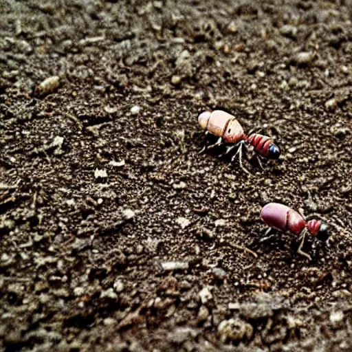 Prompt: a funeral for ants. folk horror