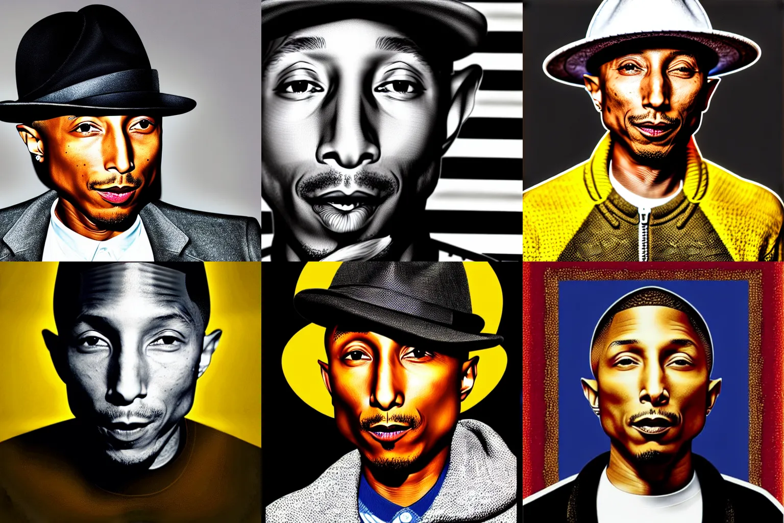 Prompt: pharrell williams by martin ansis