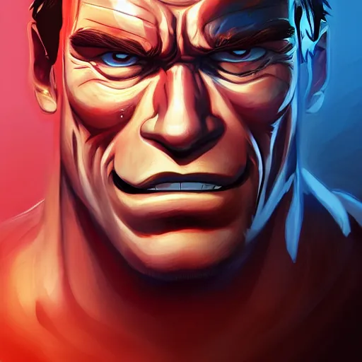 Image similar to Portrait of Schwarzenegger as a character of One Piece, mattepainting concept Blizzard pixar maya engine on stylized background splash comics global illumination lighting artstation lois van baarle, ilya kuvshinov, rossdraws