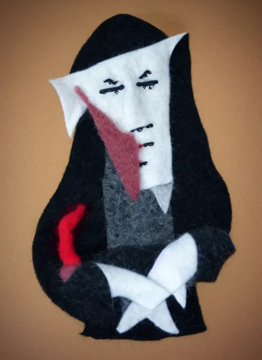 Image similar to nosferatu made from felt