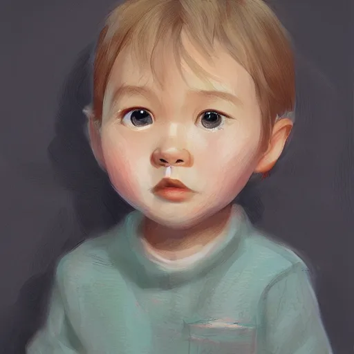 Image similar to super cute baby Harrison Ford, kawaii realistic portrait, by isabelle staub, by shin min jeong, by RossDraws, trending on artstation