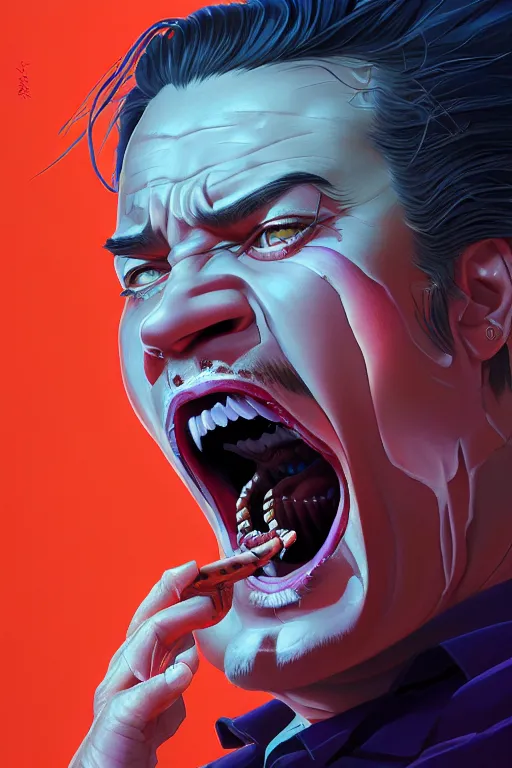 Prompt: a highly detailed beautiful portrait of Mike Patton in hell screaming in front of people, highly detailed, 2d game fanart behance hd by Jesper Ejsing, by RHADS, Makoto Shinkaih and Lois van baarle, ilya kuvshinov, rossdraws global illumination, cinematic, hyper-realistic, depth of field, coherent, high definition, 8k resolution octane renderer, artstation