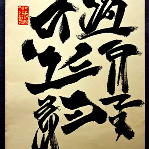 Prompt: the chinese calligraphy ink art that mean is me