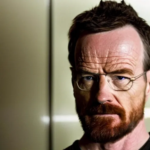 Image similar to Live Action Still of Bryan Cranston dressed as and playing Jesse Pinkman in Breaking Bad, real life, hyperrealistic, ultra realistic, realistic, highly detailed, epic, HD quality, 8k resolution, body and headshot, film still