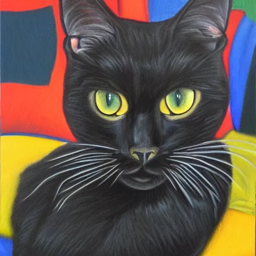 Prompt: a oil painting of a black cat by Adam Paquette