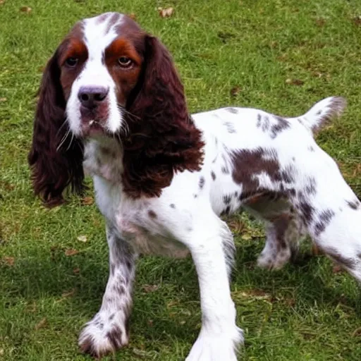 Image similar to a young springer spaniel dog with an old one
