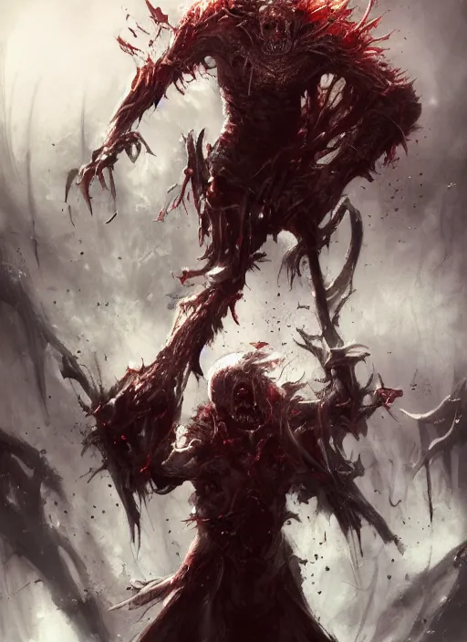 Prompt: a great and terrible undead litch painted by raymond swanland