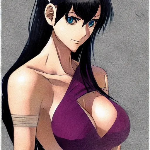 Prompt: upper body portrait of a Nico Robin, drawn by WLOP, by Avetetsuya Studios, attractive character, colored sketch anime manga panel, trending on Artstation