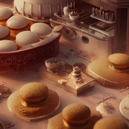 Image similar to miniature baking recipe, surrounding cinematic light, hyper detailed, ornate and intricate, 4 k cinematic octane render