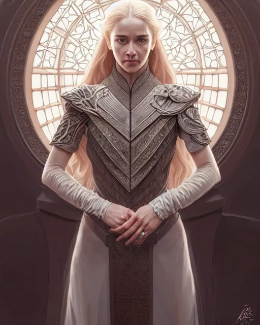 Image similar to symmetry!! portrait of anya stark, game of thrones, dnd, intricate, elegant, highly detailed, digital painting, artstation, concept art, smooth, sharp focus, illustration, art by artgerm and greg rutkowski and alphonse mucha