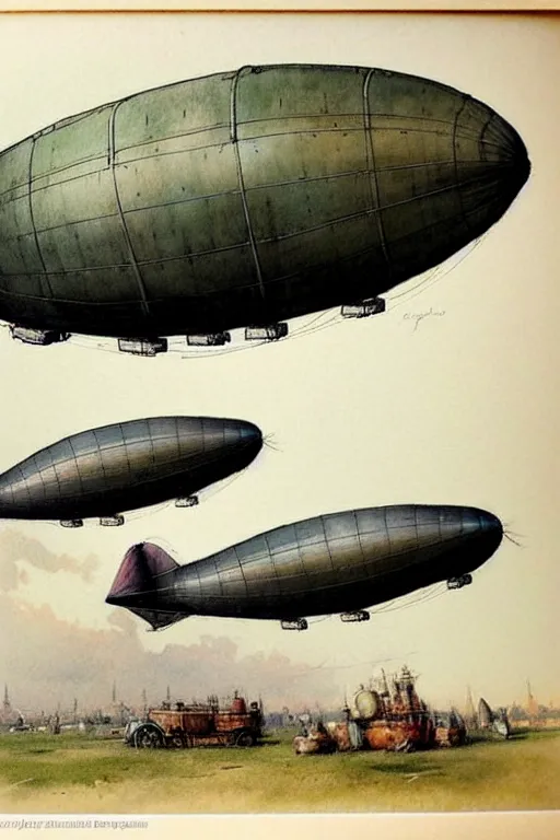 Image similar to (((((1950s airship blimp dirigible . muted colors.))))) by Jean-Baptiste Monge !!!!!!!!!!!!!!!!!!!!!!!!!!!