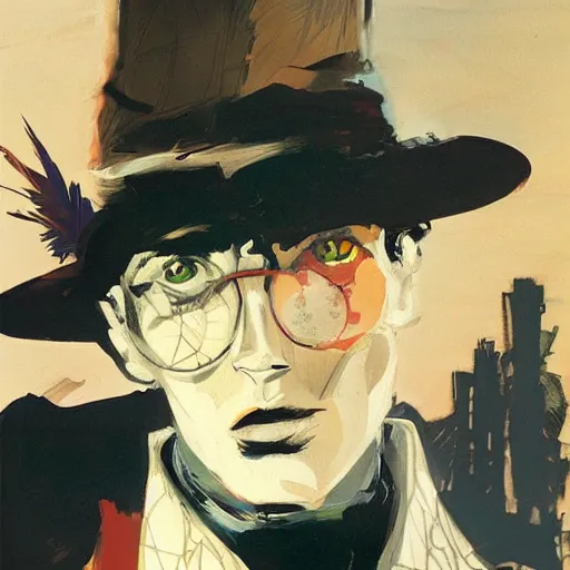 Prompt: corto maltese dreaming about valparaiso and tango, oil on canvas by dave mckean and yoji shinkawa