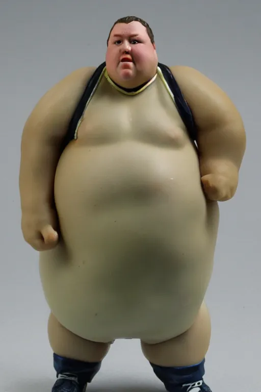 Image similar to 8 k high definition, 1 9 8 0, obese man, kenner style action figure, full body, highly detailed, science fiction, photorealistic