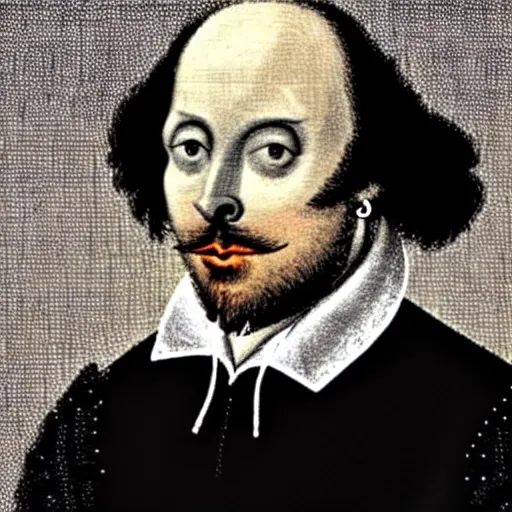 Prompt: photo of William Shakespeare eating a Big Mac