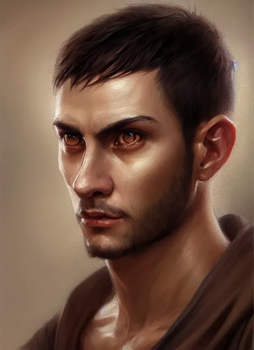 Image similar to a _ fantasy _ style _ portrait _ painting _ of light brown argentinian male short black hair defined chiseled facial features face big ears, rpg dnd oil _ painting _ unreal _ 5 _ daz. _ rpg _ portrait _ extremely _ detailed _ artgerm _ greg _ rutkowski _ greg