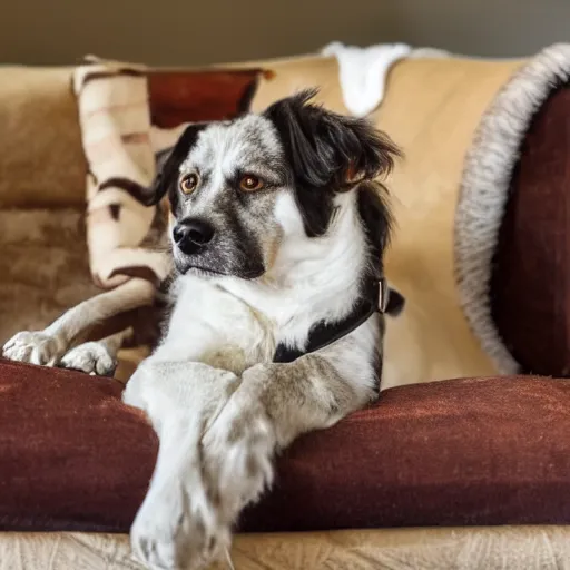 Prompt: cozy wide picture of older handsome lord richard is sitting gracefully on a sofa, his eyes look wise, happy wise. he has bouncy belly, oh he is a human by the way