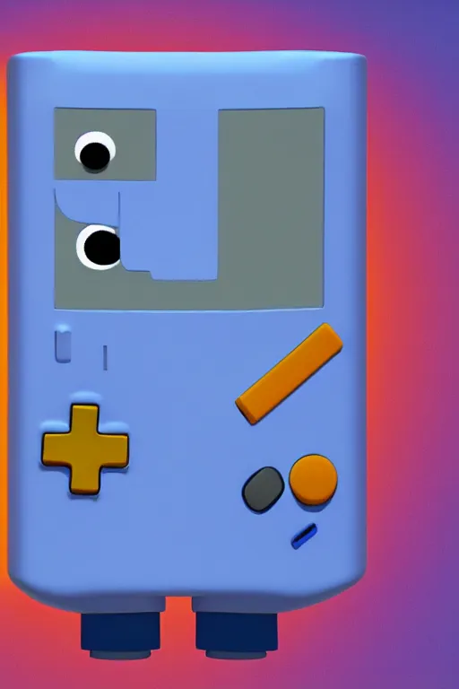 Image similar to A realistic image of an anthropomorphic gameboy BMO from adventure time, accurate, unreal engine 4k