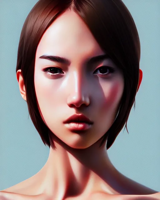 Image similar to full very close up soft smooth tanned neck shot of a beautiful loner girl, in tshirt, anonymous, faceless, by saruei and guweiz and ilya kuvshinov, digital art, highly detailed, intricate, sharp focus, trending on artstation hq, deviantart, pinterest, unreal engine 5, 4 k uhd image