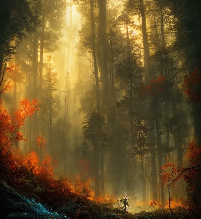 Prompt: flaming forest Ultra realistic! 25mm f/1.7 ASPH Lens backlit, strong rim light, highly detailed, digital painting, HDRI, by Alvaro Castagnet + Peter Mohrbacher + Dan Mumford + vivid colors + high contrast, 8k resolution, intricate, photorealistic, smooth