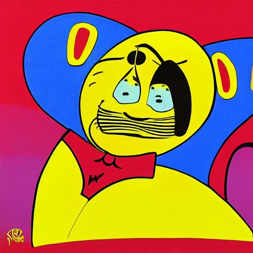 Image similar to Cartoon bee in the style of Yellow Submarine by peter max