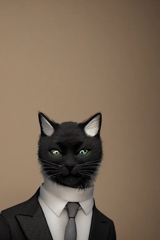Image similar to cat gentleman, ultra realistic, concept art, intricate details, highly detailed, photorealistic, octane render, 8 k
