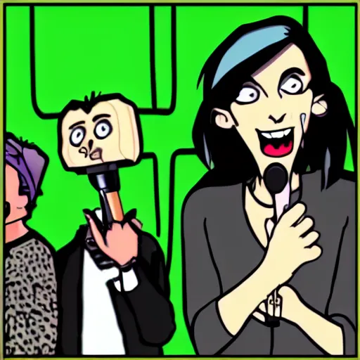 Prompt: creeper singing show