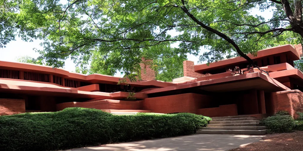 Image similar to brutality frank lloyd wright house, photo