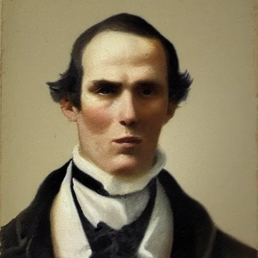 Image similar to An early 1800s oil painting of Jerma985 in the early 1800s, grainy, realistic, very realistic, hyperrealistic, highly detailed, very detailed, extremely detailed, very neat, very epic, very cool, detailed, trending on artstation