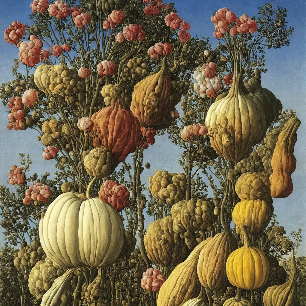 Prompt: a single colorful! ( botticelli ) gourd tower white! clear empty sky, a high contrast!! ultradetailed photorealistic painting by jan van eyck, audubon, rene magritte, agnes pelton, max ernst, walton ford, andreas achenbach, ernst haeckel, hard lighting, masterpiece