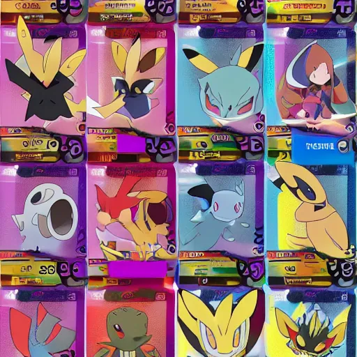 Image similar to pokemon cards with snooki, joe biden, nicki minaj, kim kardashian, osama bin laden, pokemon anime style, hd 8k image high detail, at target