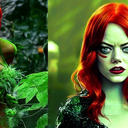 Image similar to emma stone as poison ivy