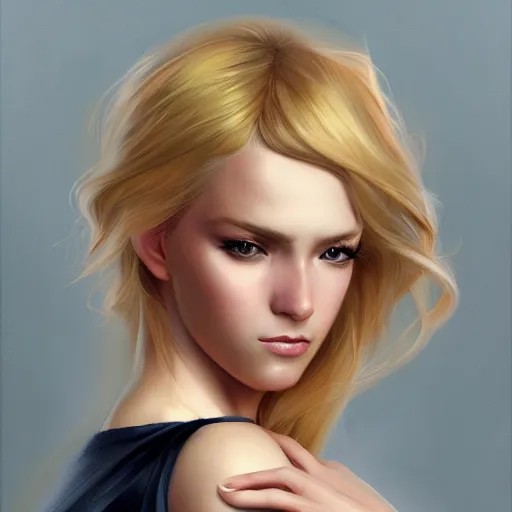 Image similar to a digital painting of a woman with blonde hair, a character portrait by Charlie Bowater, cgsociety contest winner, fantasy art, speedpainting, digital painting, artstation hd