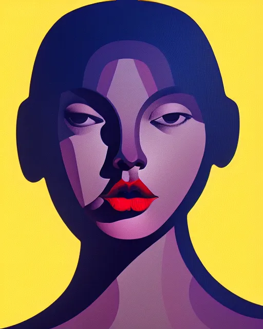 Image similar to girl artwork by victor vasarely, golden hour, illustration, highly detailed, simple, no jagged lines, smooth, artstation