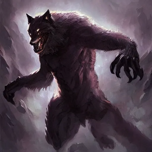 Image similar to werewolf vampire lord hybrid, fantasy game art by greg rutkowski, fantasy rpg, league of legends