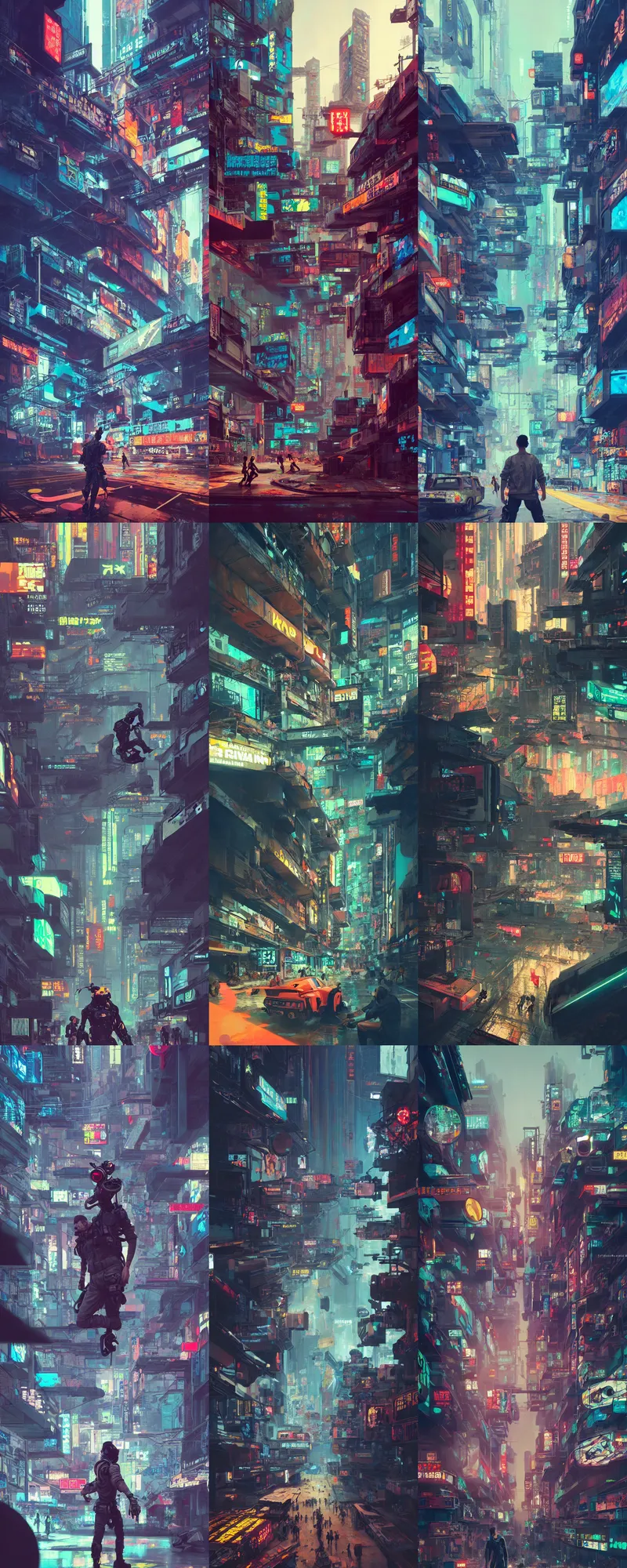 Prompt: duotone olive ultra realistic illustration of beautiful futuristic cyberpunk kowloon lots of signs and giant lcd displays, composition accidental renaissance golden ratio, stunning action poses, cinematic, by sachin teng and sergey kolesov and ruan jia and heng z and wlop. graffiti art, scifi, fantasy, hyper detailed. octane render. concept art. trending on artstation