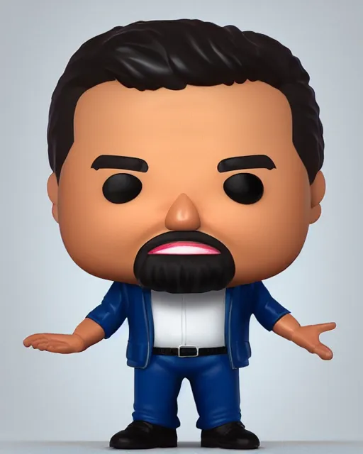 Image similar to full body 3d render of Luiz Lula Inácio da Silva as a funko pop, studio lighting, white background, blender, trending on artstation, 8k, highly detailed