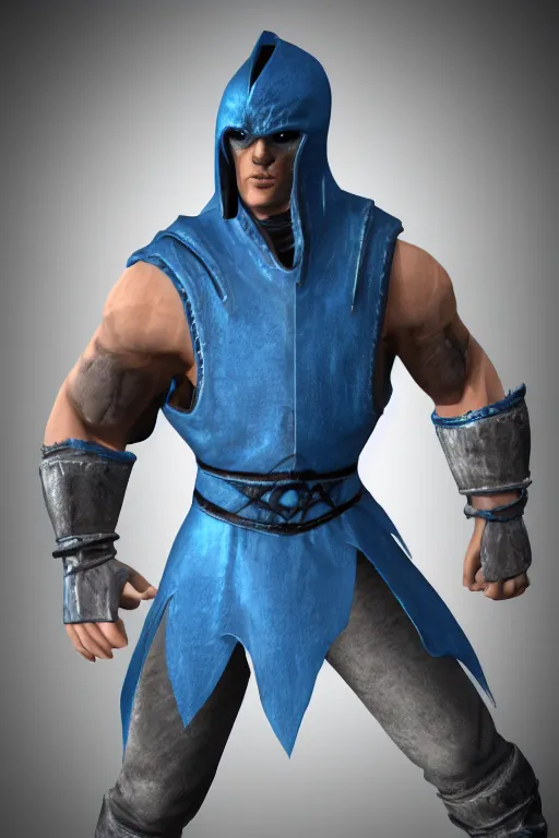 Image similar to sub - zero from mortal kombat 3 d render