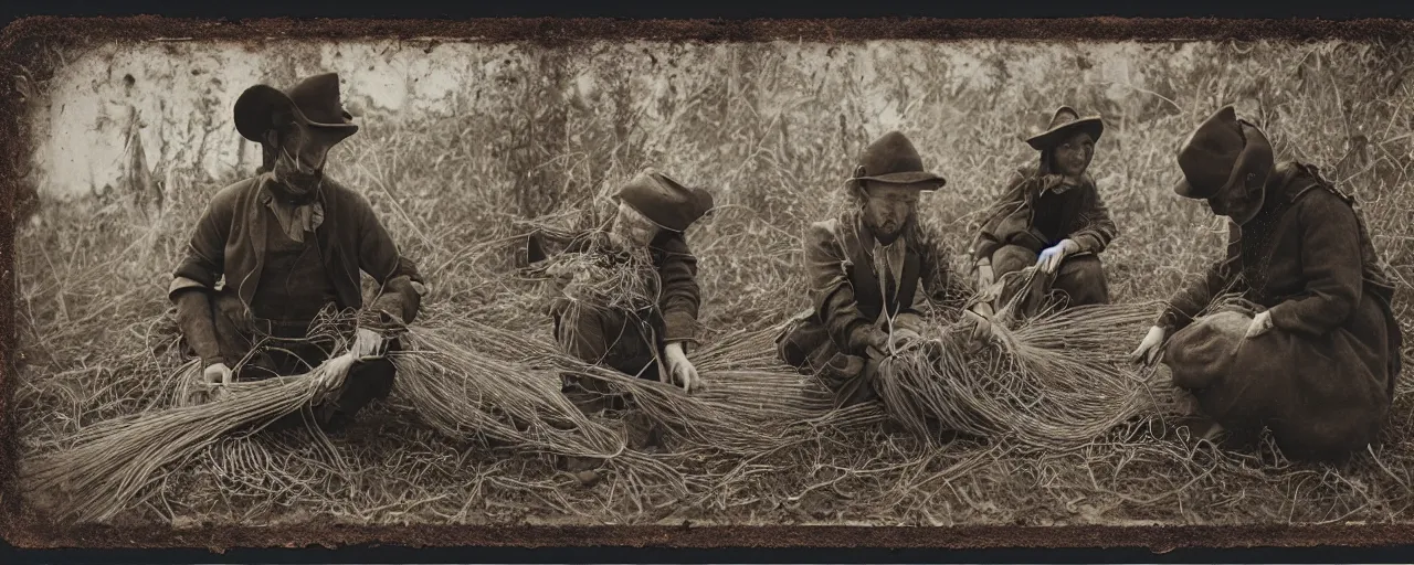 Image similar to harvesting spaghetti during the gold rush, tintype, small details, intricate, sigma 5 0 mm, cinematic lighting, photography, wes anderson, diane arbus, film, kodachrome