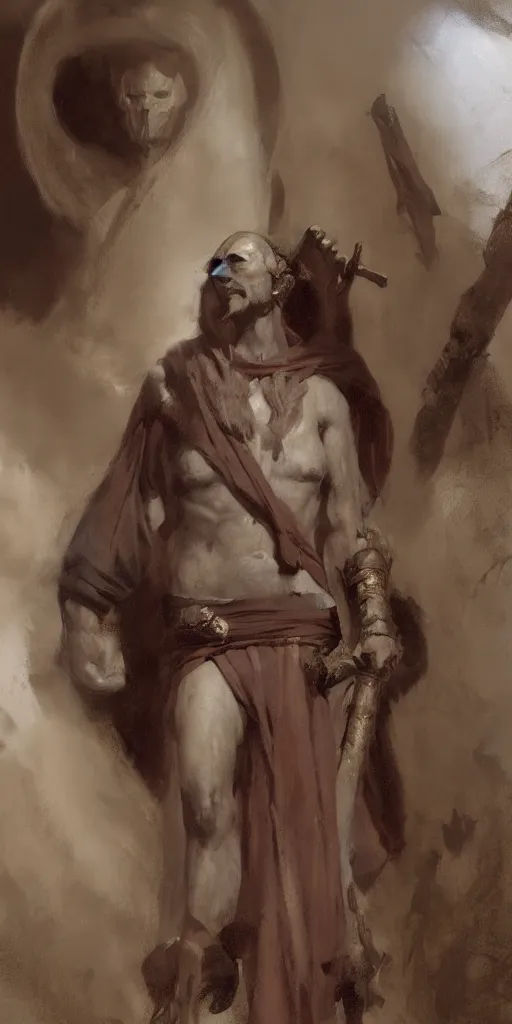 Image similar to a character study of the ancient historical biblical evil pagan king ahab of Israel by craig mullins and marc simonetti, Ross Tran and WLOP, by Andrew Wyeth and Gerald Brom, In the style of John singer Sargent and James gurney, ARTSTATION, cgsociety, polycount, character design, CINEMATIC, AWE INSPIRING, BEAUTIFUL, ART GERM