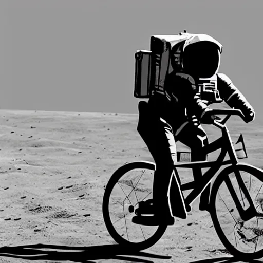 Image similar to astronaut riding a bike to the moon