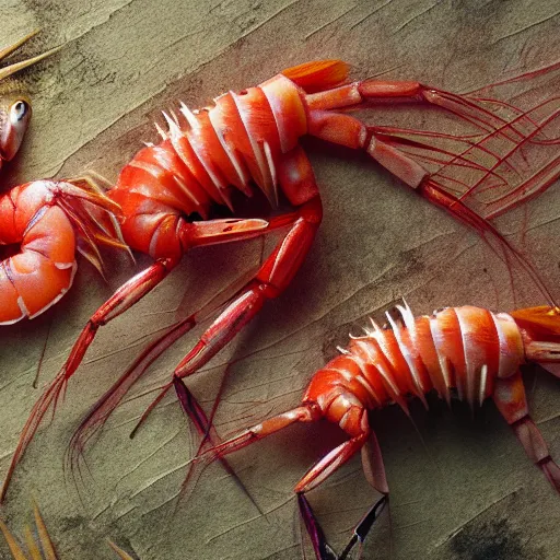 Prompt: red shrimp as nightmare monster, dream - like, 4 k