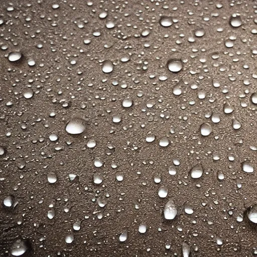 Image similar to closeup photo of raindrop hitting pavement, hyperdetailed, 8 k, high resolution.