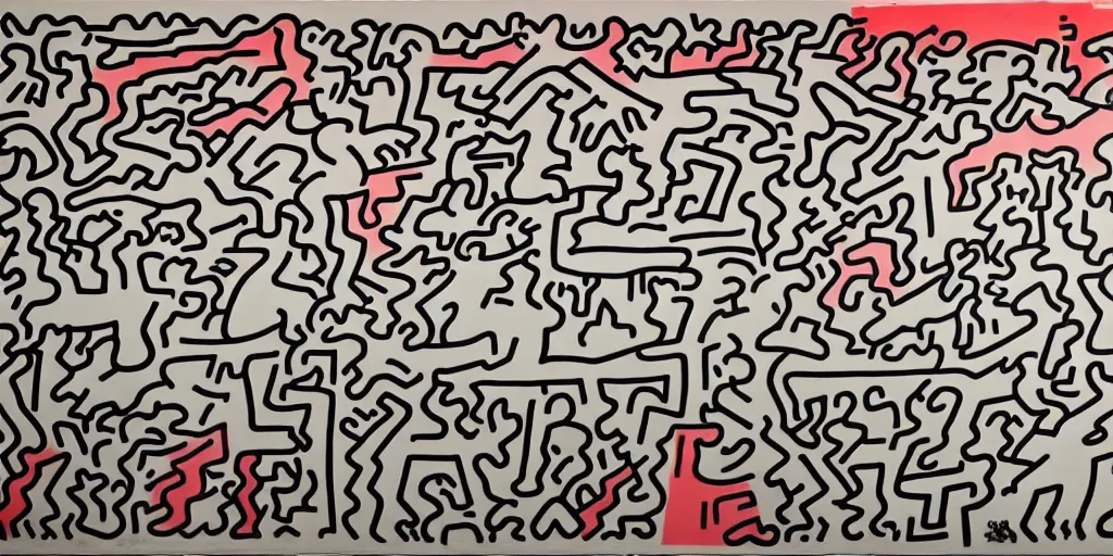 Image similar to Keith haring, crack is wack painting,